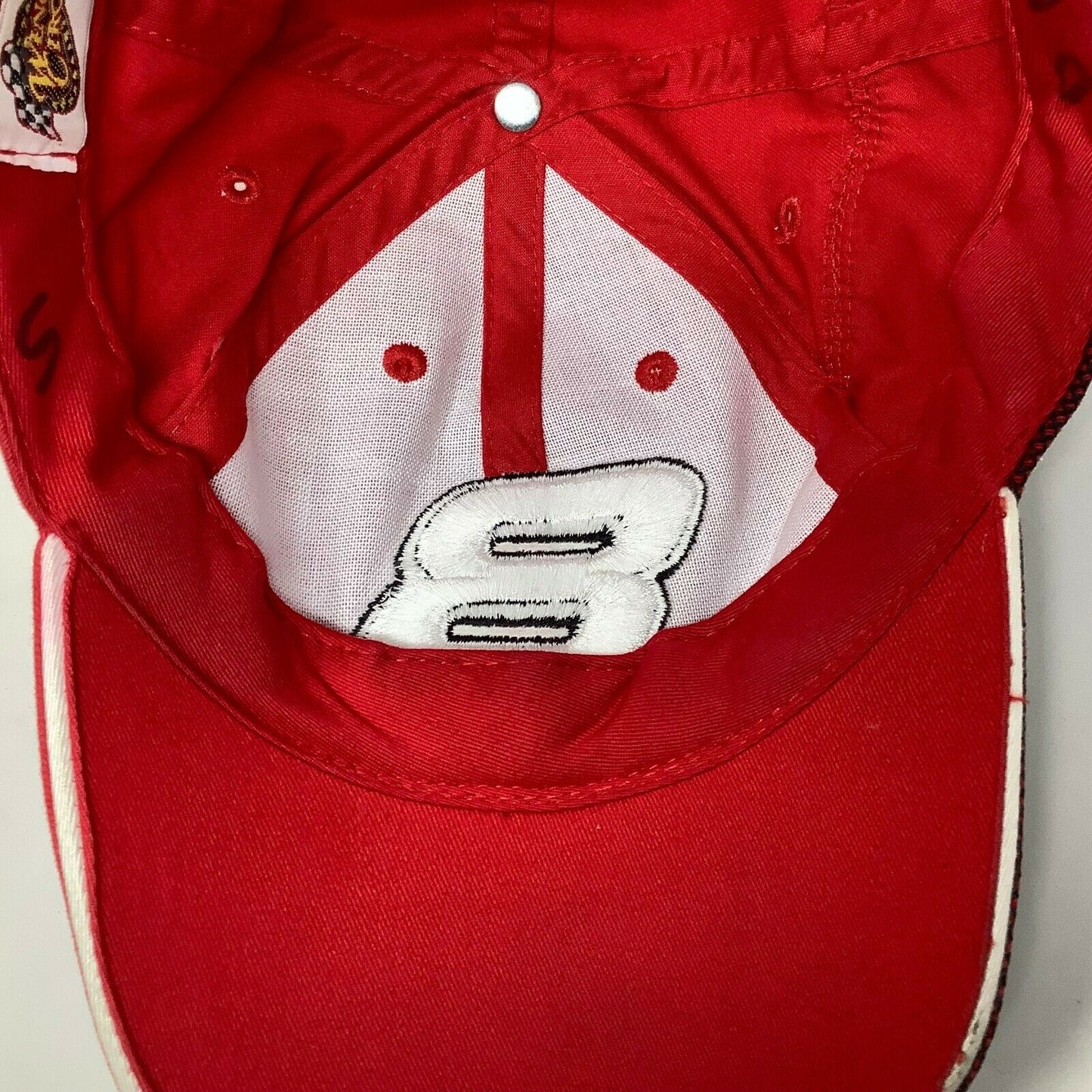 VTG RARE PATTERN Dale Earnhardt Jr 8 Winners Circle Budweiser Cap NASCAR Hat Red