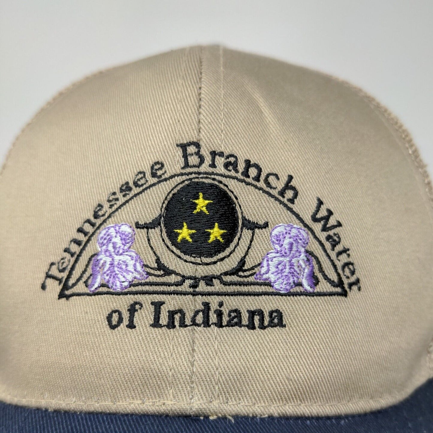 Cobra Mens Tennessee Branch Water Indiana Snapback Mesh Back Hat Tan Blue OSFA