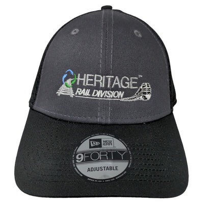 New Era Men's 9Forty Heritage Rail Division Snapback Mesh Back Hat Black OSFM
