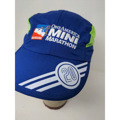 Indy 500 Festival Mini Marathon 2020 Strapback Hat Blue Green Embroidered