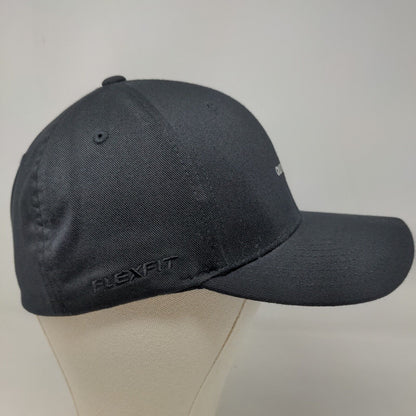 Quiksilver Men's Fitted Hat Black Size L/XL Embroidered Logo Poly Cotton Blend