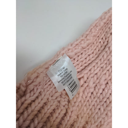 Berkshire Fashion Inc Cable Knit Beanie Hat Pink OSFM Big Pom-Pom