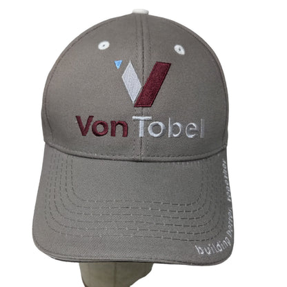 Von Tobel Men's Strapback Hat Gray Adjustable Embroidered Logo