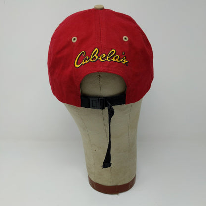 Paramount Headgear Cabela's Slideback Hat Embroidered Logo Red OSFA