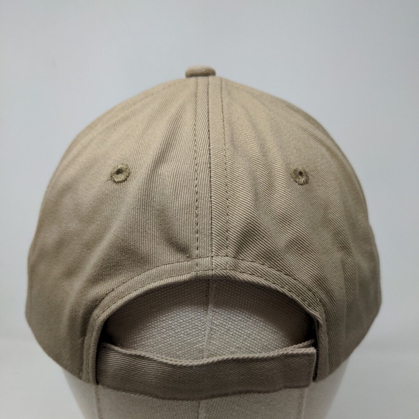 Lands' End Men's Strapback Hat Tan Size OS Embroidered Hopscotch Air Logo