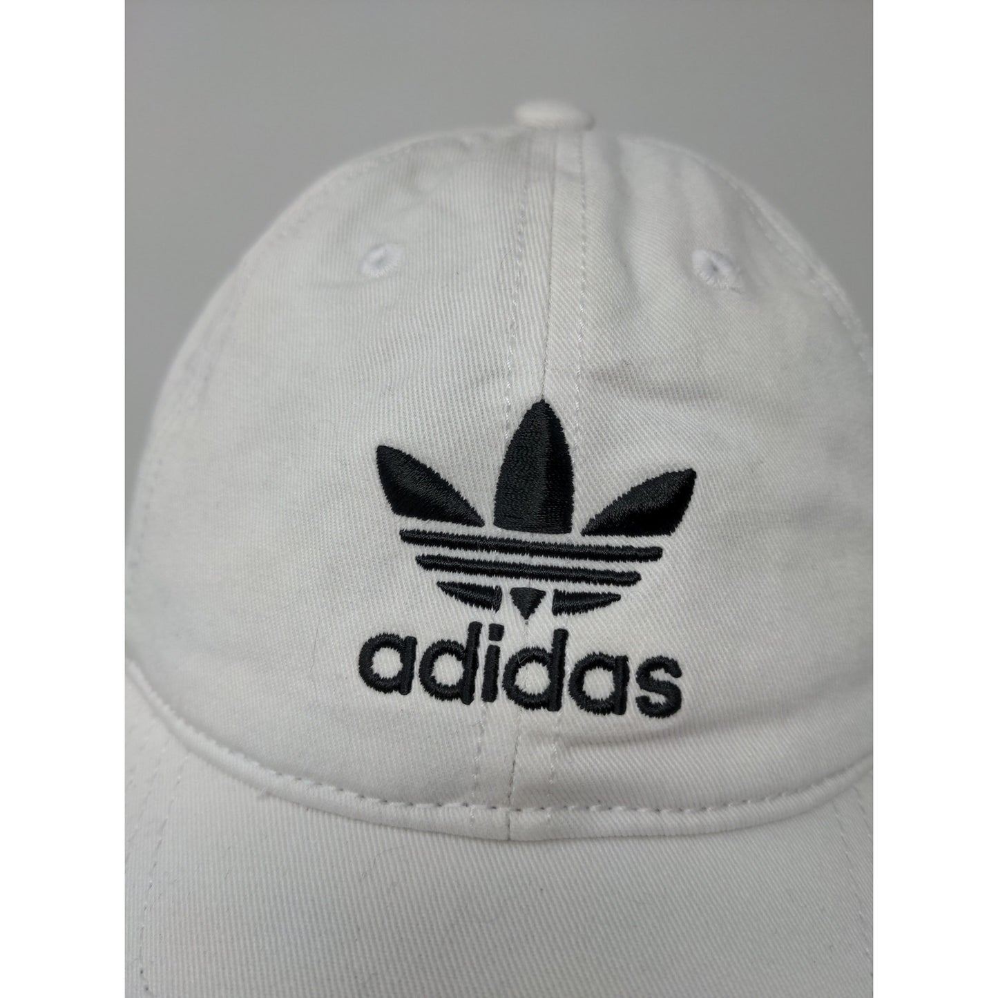 Womens Adidas Slideback Hat Embroidered Trefoil Logo OSFW White