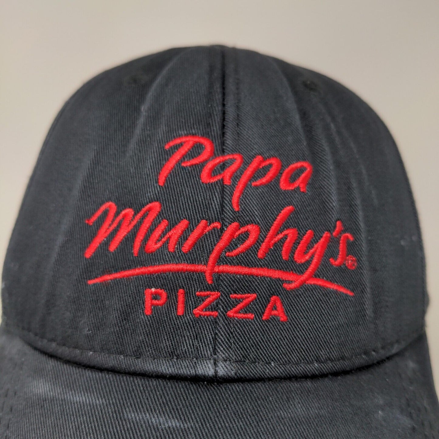 Papa Murphy's Men's Strapback Hat Cap Black Embroidered Logo Employee Uniform