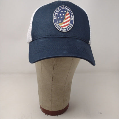 Crooked Stick Mens 2009 U.S. Senior Open Slideback Hat White Blue Adjustable