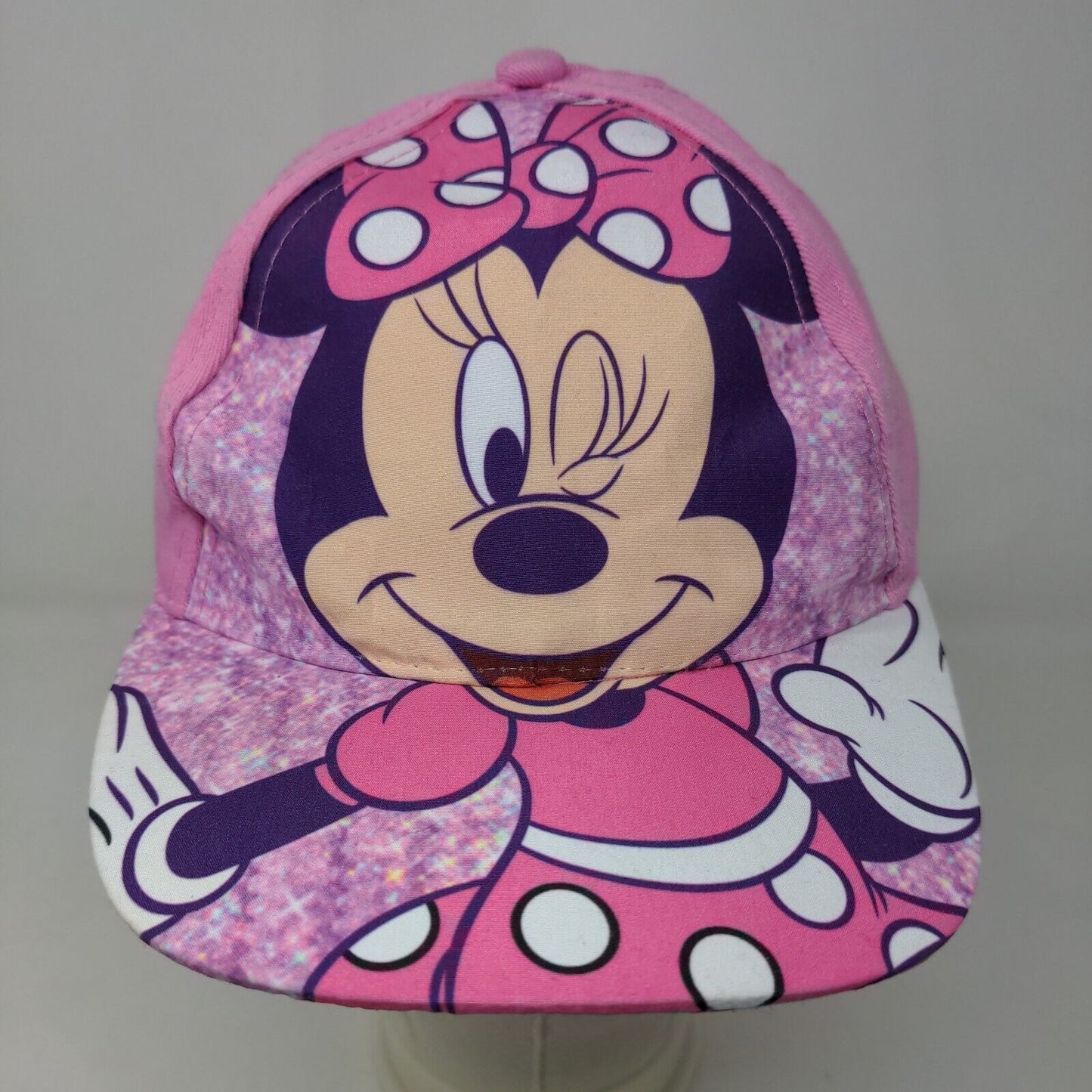 Disney Junior Girl's Minnie Mouse Strapback Hat Pink Size Toddler Big Print