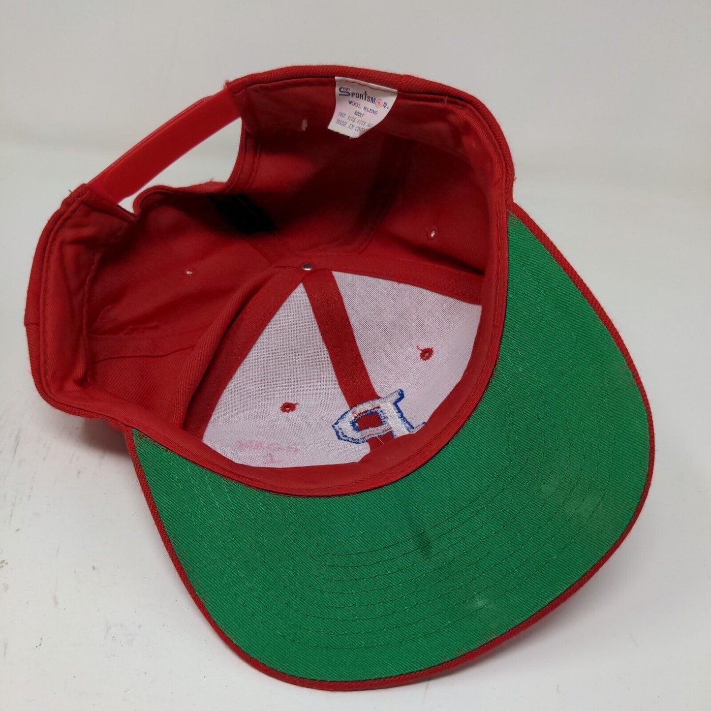 The Sportsman Mens Wool Blend Snapback Hat Red OSFA Embroidered P Logo
