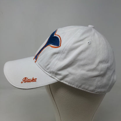 Cruisewear Men's Strapback Hat White Adjustable Embroidered Whale Logo Alaska