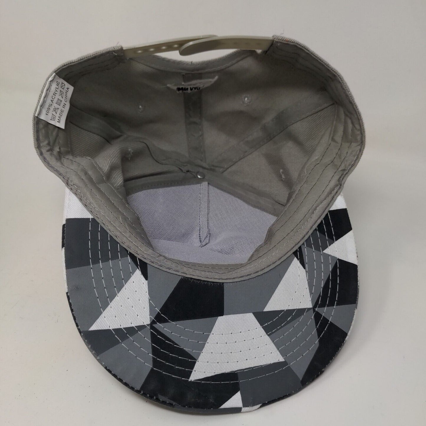 Unbranded Men's Snapback Hat Gray Adjustable 3D Panda Big Logo 100% Acrylic