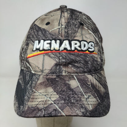 Menard's Men's Camo Strapback Hat Brown Green Adjustable Embroidered Logo #27