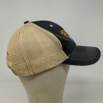 Evan Williams Bourbon Men's Mesh Back Snapback Hat Black Tan Adjustable Logo