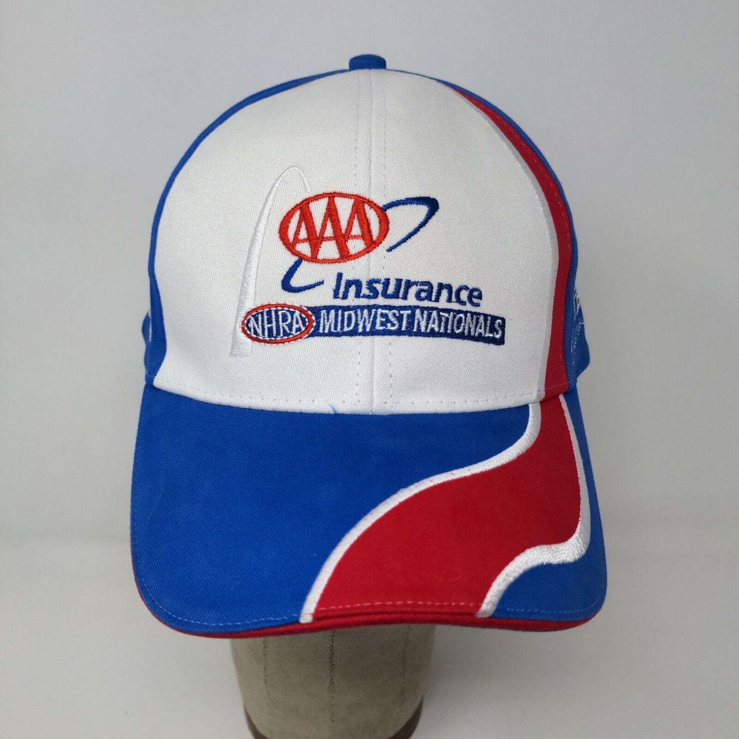 AAA NHRA Midwest Nationals 2010 Strapback Hat Gateway White Blue Red Logo