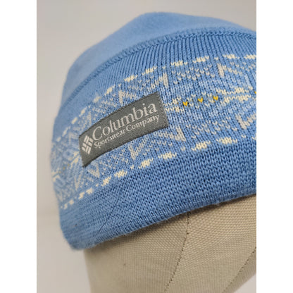 Columbia Sportswear Winter Snowflake Beanie Hat Patch Logo OSFA Blue