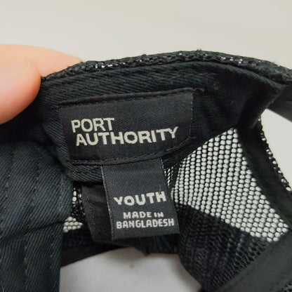 Port Authority Youth Boys Embroidered L Snapback Mesh Back Hat Gray Black