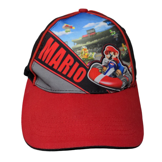 Nintendo Mario Kart Wii Men's Strapback Hat Red Black OSFM Graphic Logo