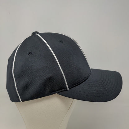 Richardson Men's Fitted Hat Black White Size S/M Blank Polyester Spandex