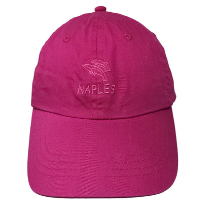 Distinctive Headwear Women's Strapback Hat Pink Embroidered Naples Logo Dolphins