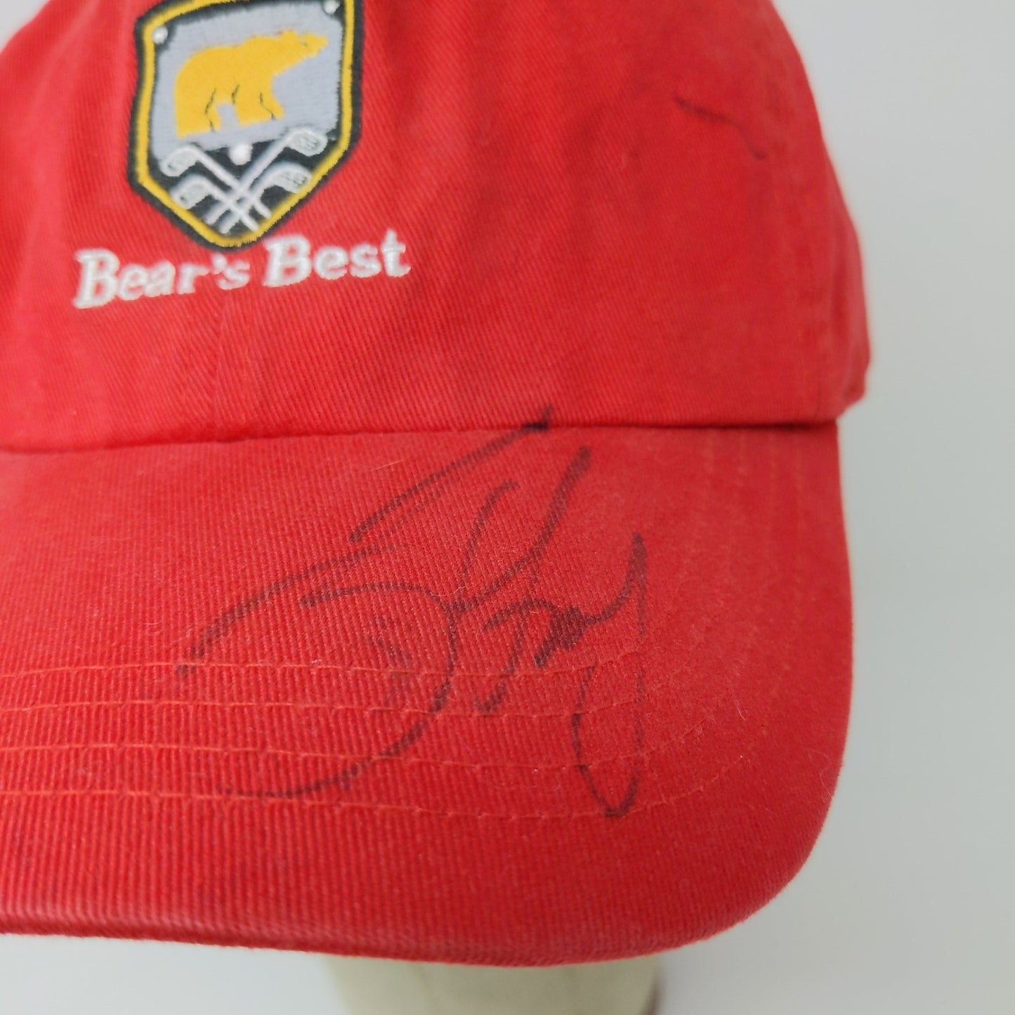 Las Vegas Bear's Best Golf Course Dobber Slideback Hat Embroidered Logo Red
