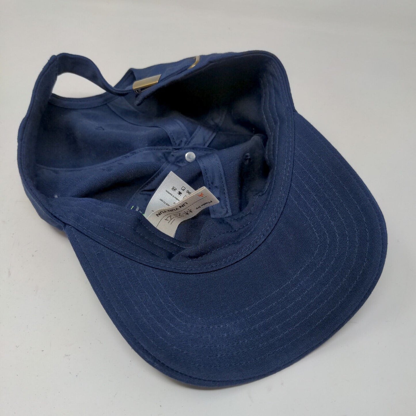 Unbranded Men's Slideback Hat Blue Adjustable Embroidered Logo Organic Cotton