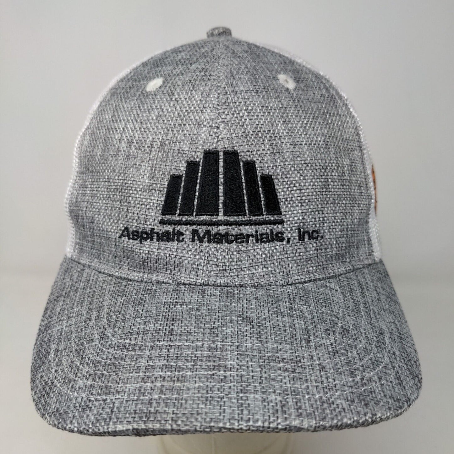 Cap America Men's Snapback Mesh Back Hat Gray White Embroidered Asphalt Logo