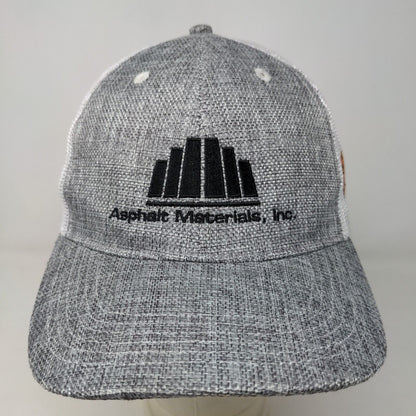 Cap America Men's Snapback Mesh Back Hat Gray White Embroidered Asphalt Logo