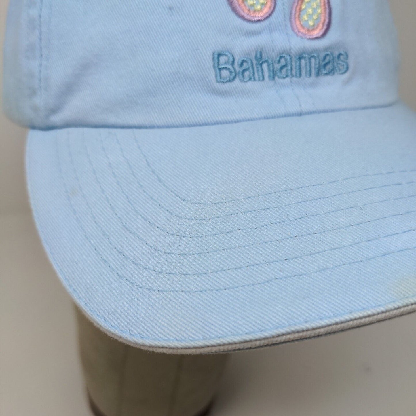 Bahamas Women's Strapback Hat Blue OSFA Embroidered Flip Flops Logo