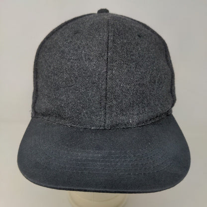 Unbranded Men's Snapback Hat Black Blank Knit Vent Holes Adjustable