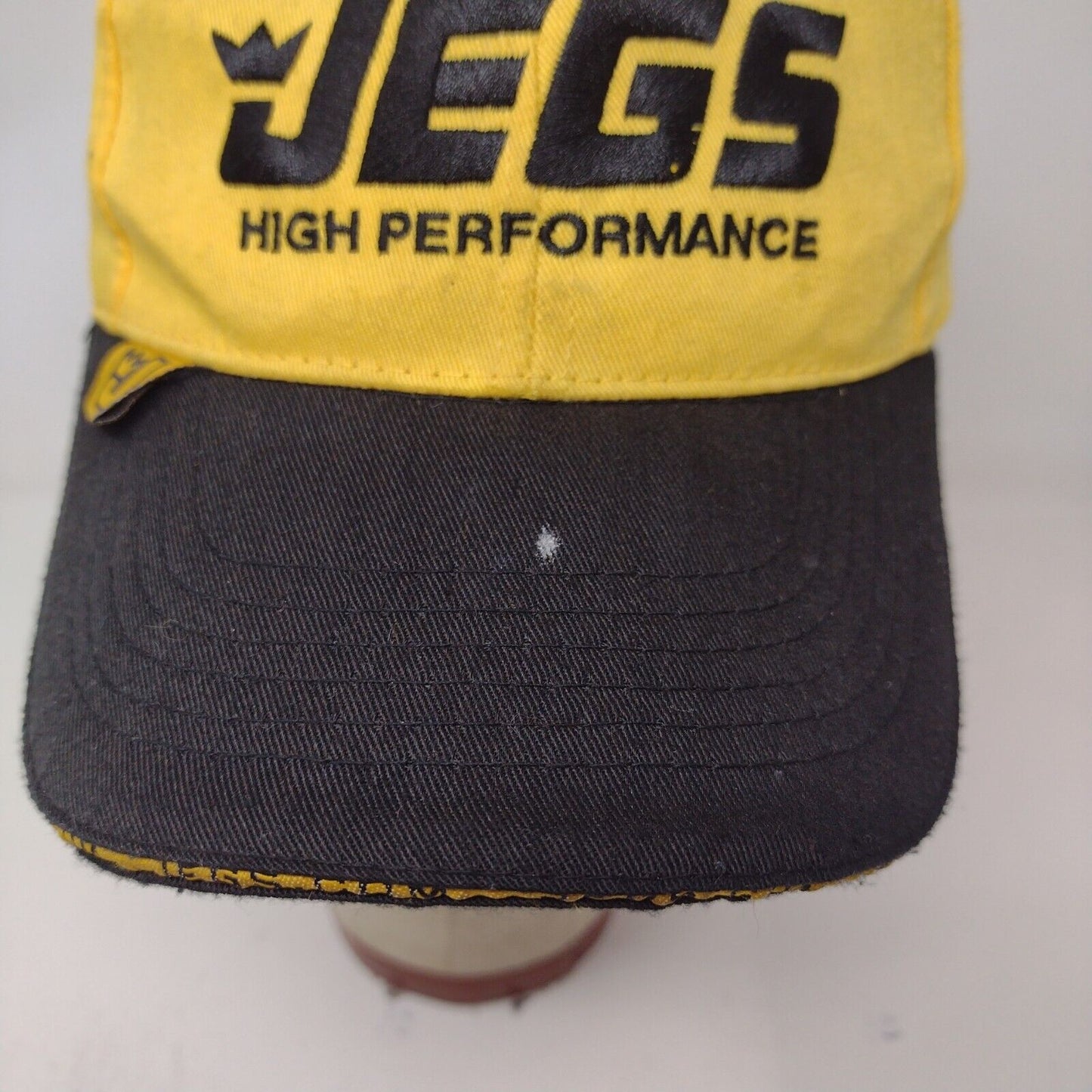 Jegs High Performance Mens Strapback Hat Yellow Black Embroidered Logo