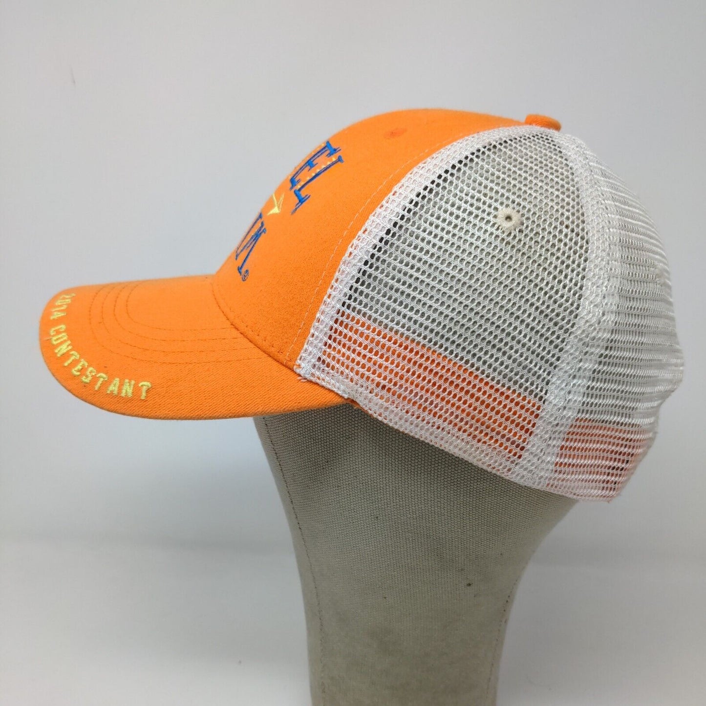 Cruel Denim Men's Strapback Mesh Back Hat Orange White Adjustable 2014