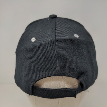 Unbranded Men's Strapback Hat Black Gray Adjustable Embroidered Canada Polyester