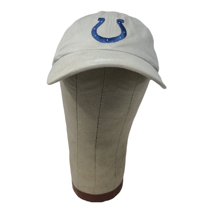 NFL Football Indianapolis Colts Strapback Hat Embroidered Logo White/Beige OSFA