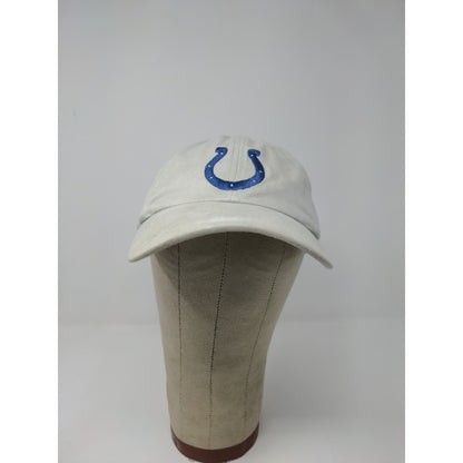 NFL Football Indianapolis Colts Strapback Hat Embroidered Logo White/Beige OSFA