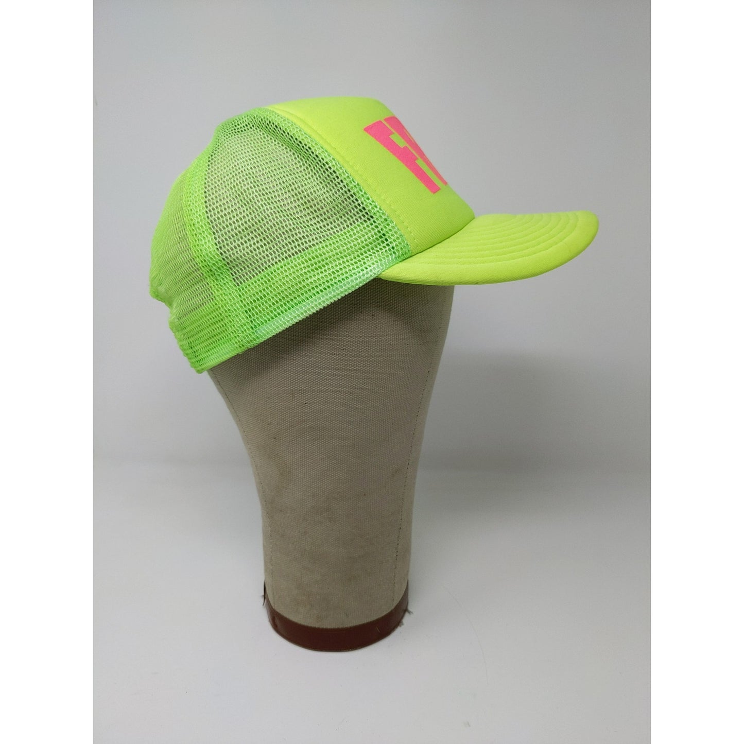 FRAT Mesh Back Snapback Trucker Hat Bright Pink & Green Cap OSFA