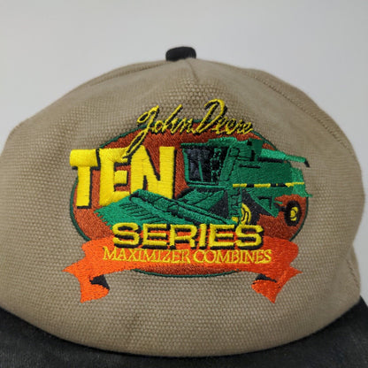 John Deere Ten Series K-Products Snapback Hat Brown Black Adjustable Made USA