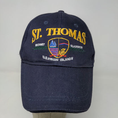 Captain's Corner Men's St. Thomas U.S. Virgin Islands Strapback Hat Blue 58CM