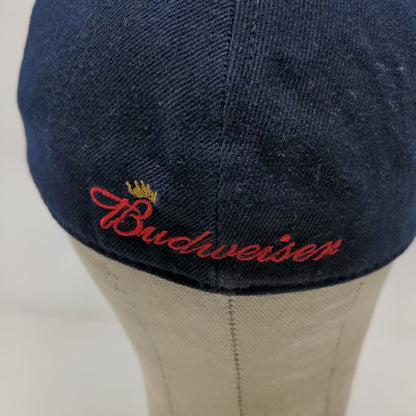 Budweiser One Fit Mens Hat Blue OSFA Embroidered Logo Acrylic Blend