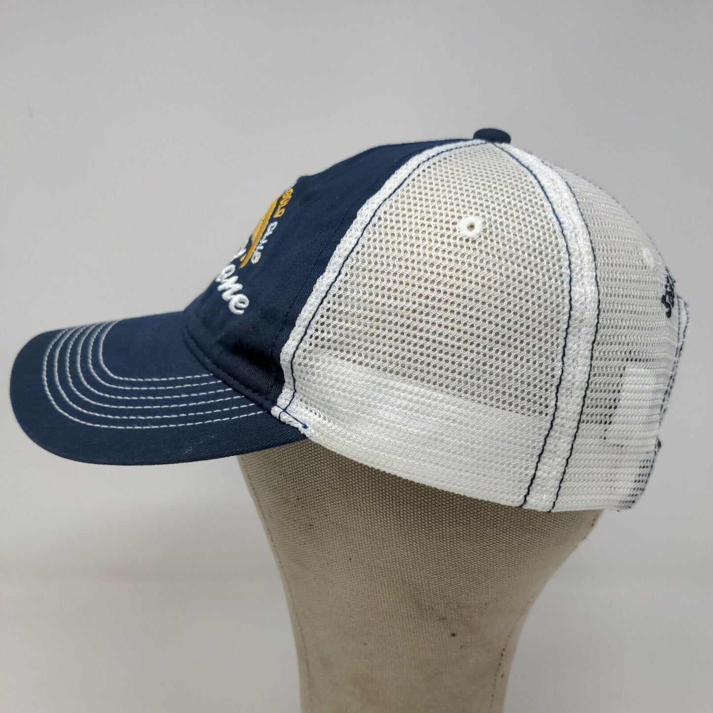 District Men's Zero Zone Gold Club Strapback Mesh Back Hat Blue White Gatorade