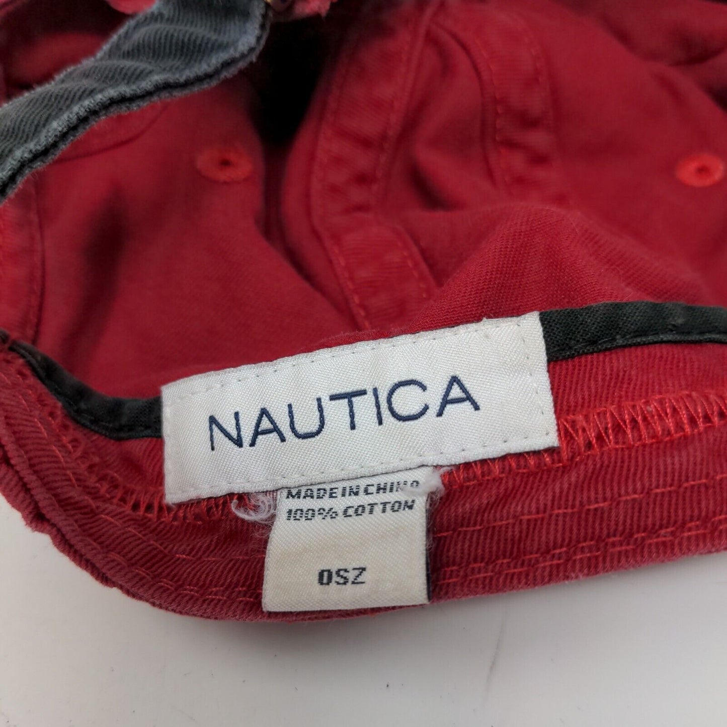 Nautica Men's Slideback Hat Red Size OS Graphic Logo 100% Cotton