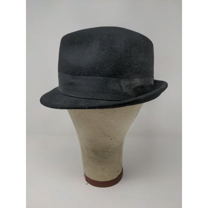 Scala Collezione 100% Wool Fedora Hat OS Black Gem Fabric Flower Accent