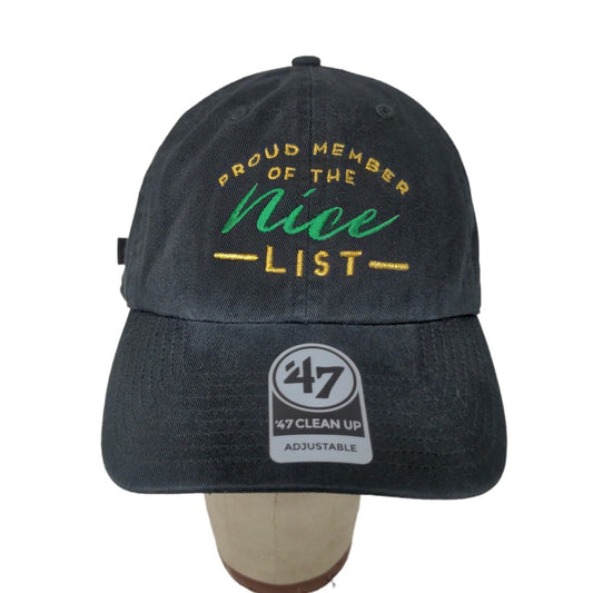 Proud Member Of The Nice List Hat 47 Slideback Black Cap Embroidered