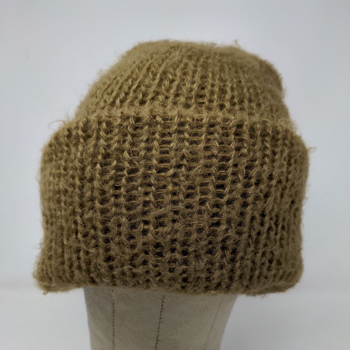 Hansen Womens Knit Beanie Hat Tan Size OSFA Vintage Made in USA