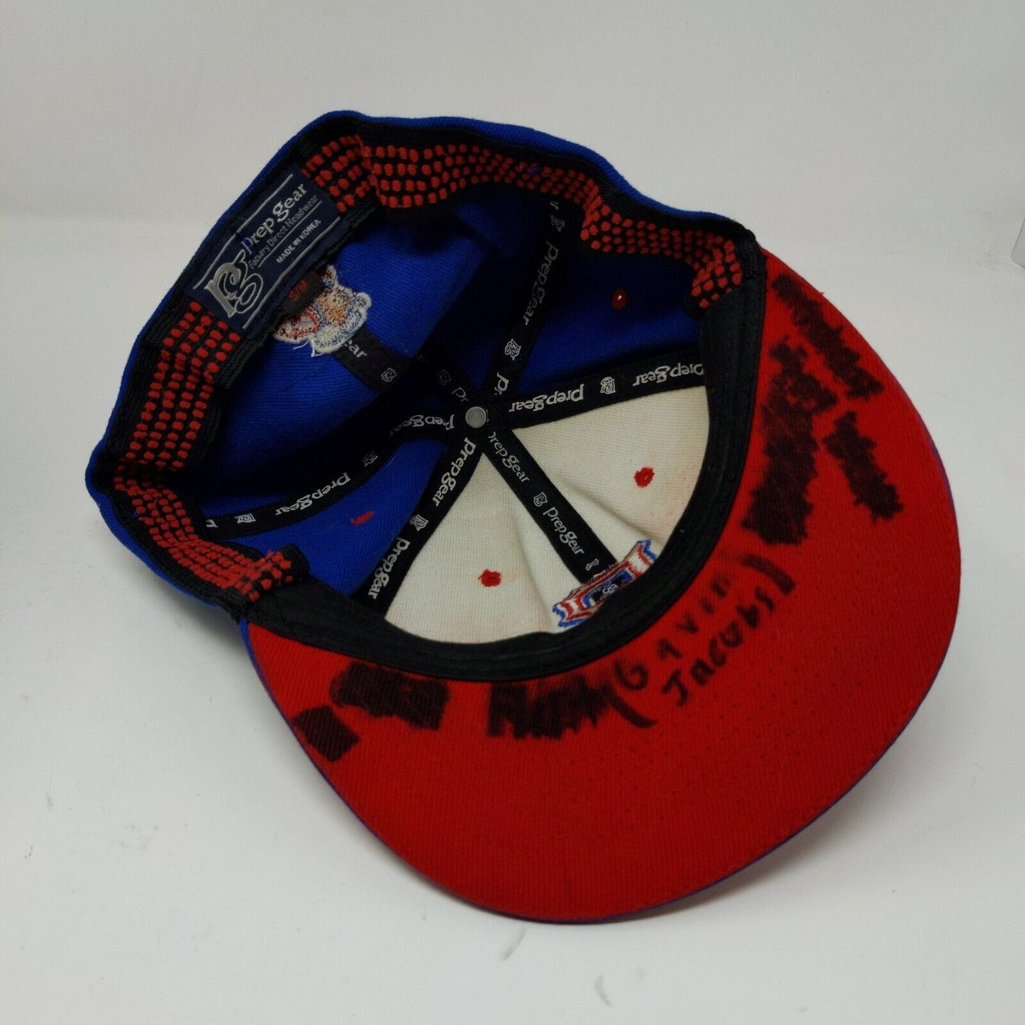 Prep Gear Fitted Hat Red White Blue Size S/M Embroidered P Logo
