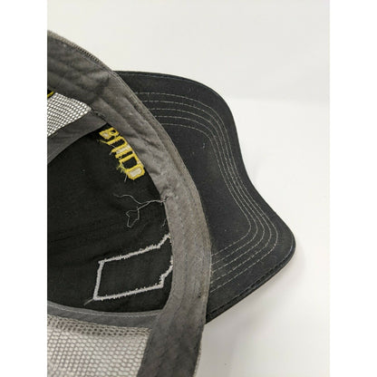 John Deere Brand Trucker Hat Meshback Snapback Build Indiana Black & Grey