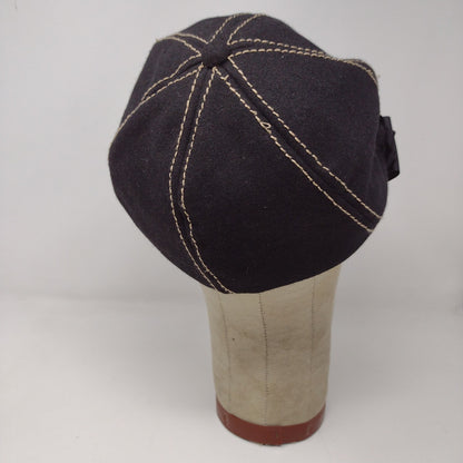 Womens Charming Charlie Newsboy Mushroom Hat OS Black Bow Polyester Logo