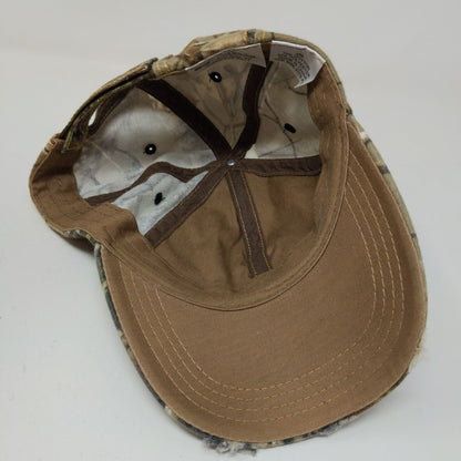 Whitetails Unlimited Men's Brown Camo OSFA Strapback Hat Graphic Skull Logo