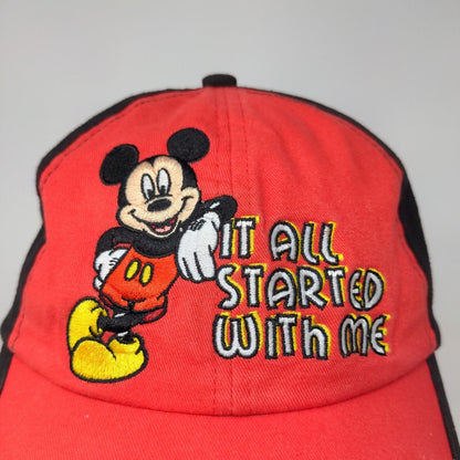 Walt Disney World Kids Strapback Hat Black Red Embroidered Mickey Mouse