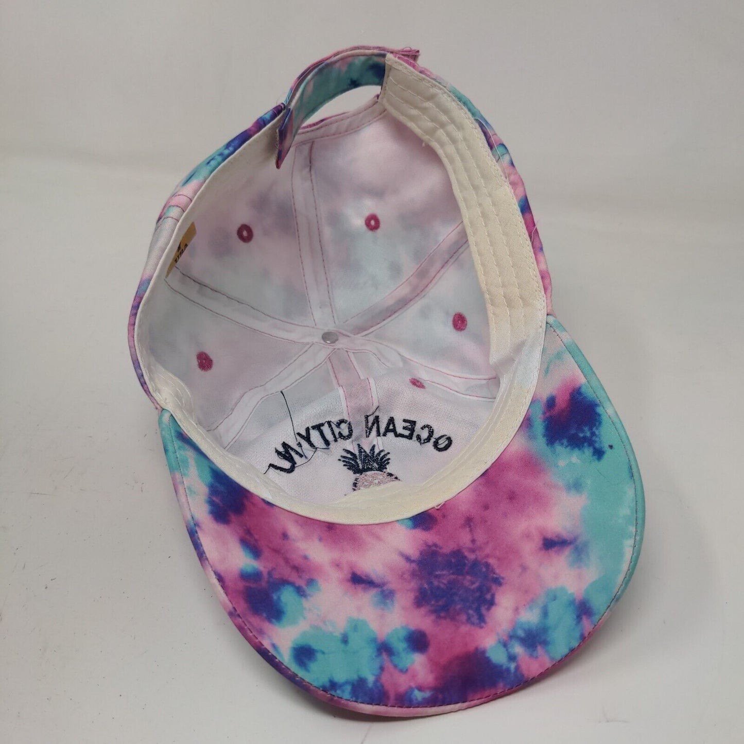 Lucky 7 USA Women's Strapback Hat Multicolor Tie Dye Embroidered Ocean City NJ